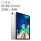 1350182 Apple - BRAND NEW iPad Pro 11,0 po argent de 64 Go avec Wi-Fi et puce A12X bionic (MTXP2VC/A)