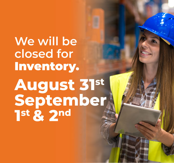Closed for inventory August 31, September 1 & 2 