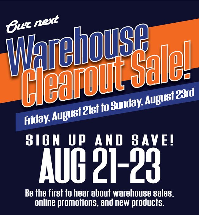 Warehouse Sale dates - Sign up to newsletter -EN